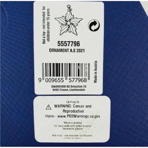 NIB Swarovski LARGE 2021 Snowflake Crystal Clear Christmas Ornament #5557796 - Picture 6 of 8